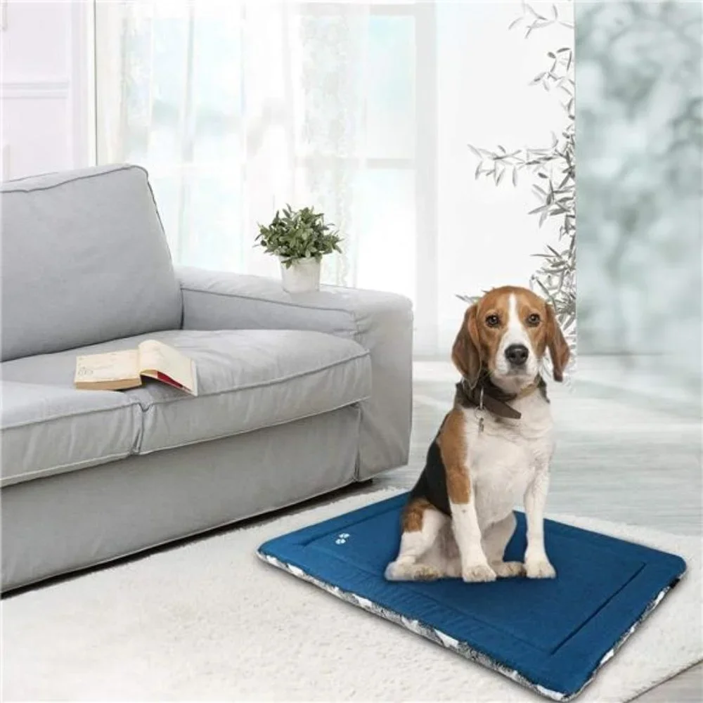 Fancy Dog Crate Pad Dog Bed Mat Reversible (Cool & Warm), Dog Bed Pad